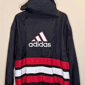 Adidas Y2K Black and Red Hooded Jacket
